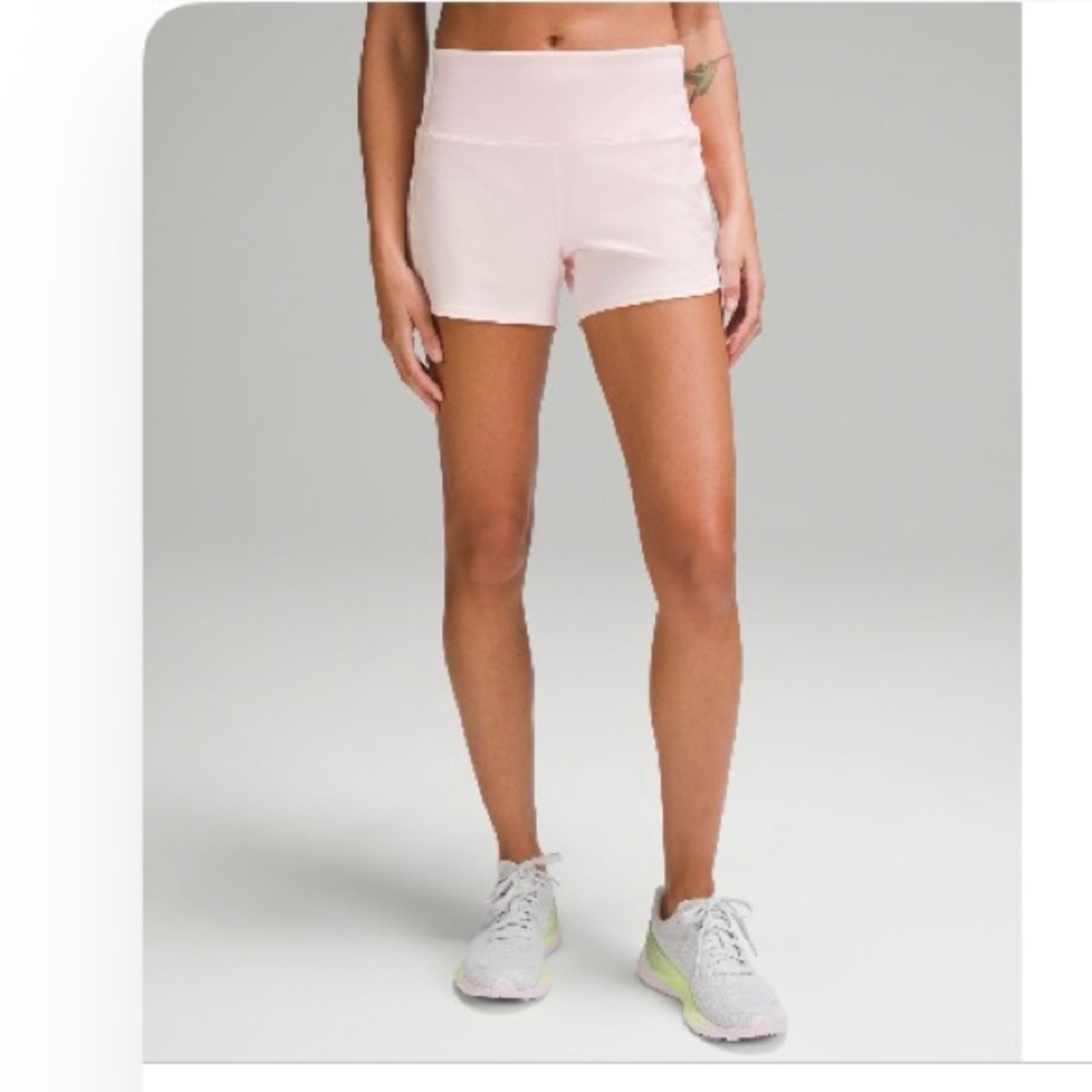 Women's speed up high rise lined short 4” strawberry milkshake